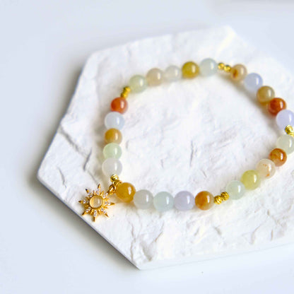 Sunburst Multicolour Beaded Jade Bracelet
