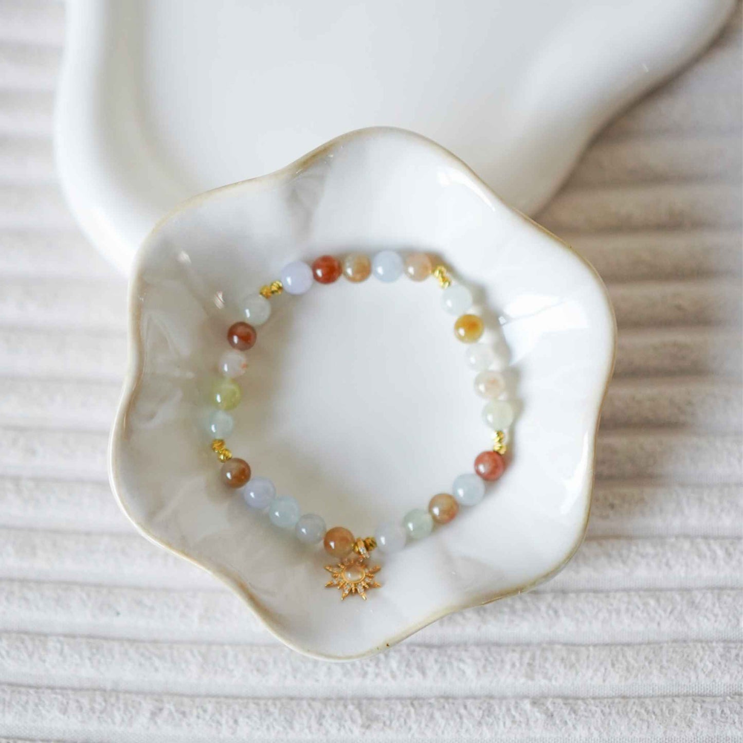 Sunburst Multicolour Beaded Jade Bracelet