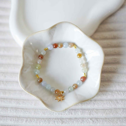 Sunburst Multicolour Beaded Jade Bracelet