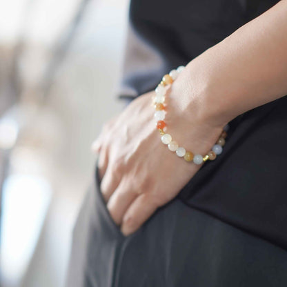 Sunburst Multicolour Beaded Jade Bracelet