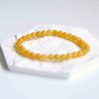 Amber Honey Beaded Jade Bracelet
