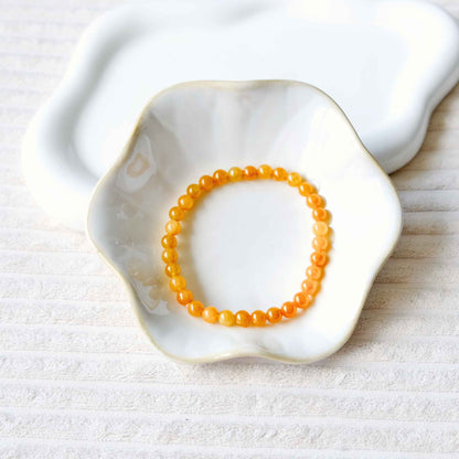 Amber Honey Beaded Jade Bracelet