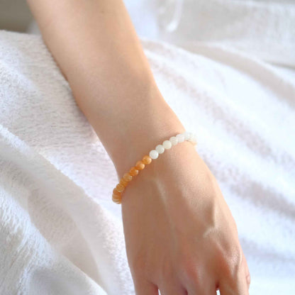 Amber Sunrise Beaded Jade Bracelet