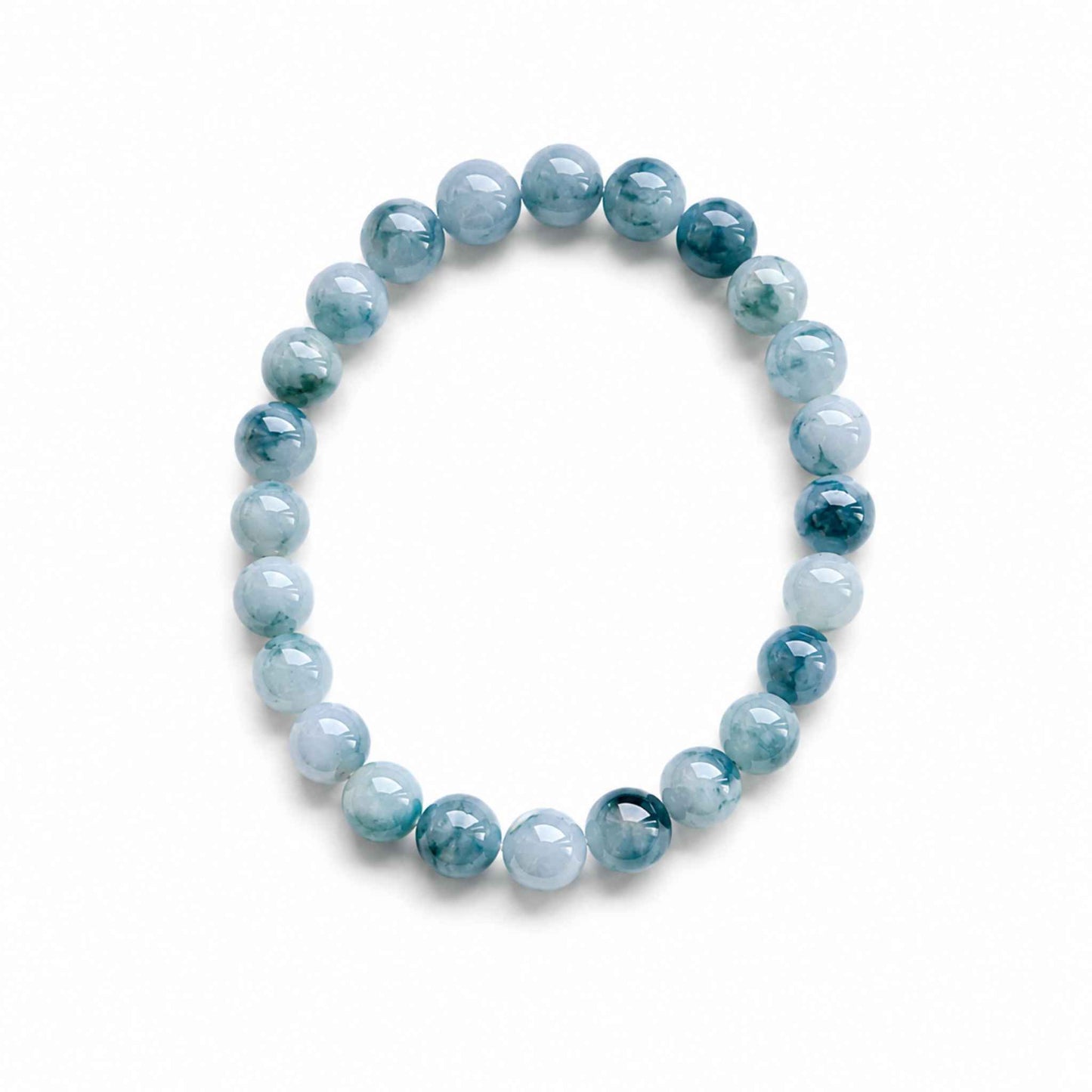 Azure Current Blue Beaded Jade Bracelet