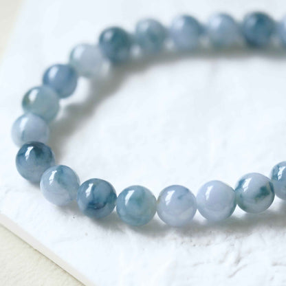 Azure Current Blue Beaded Jade Bracelet
