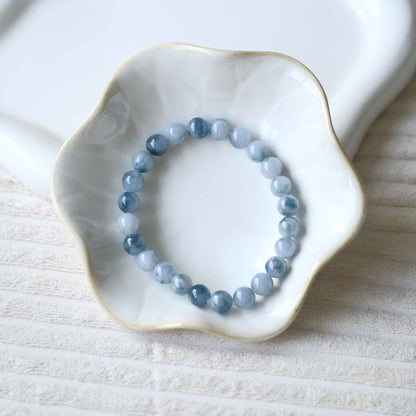 Azure Current Blue Beaded Jade Bracelet