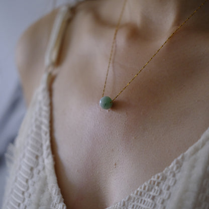 Willow Mist Green Beaded Jade Necklace