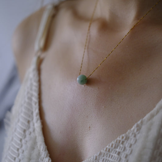 Willow Mist Green Beaded Jade Necklace