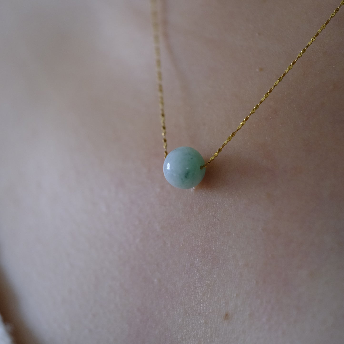 Willow Mist Green Beaded Jade Necklace