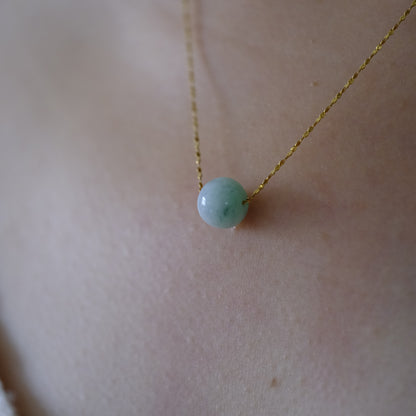 Willow Mist Green Beaded Jade Necklace