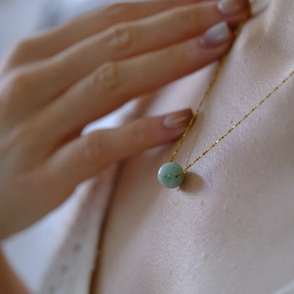 Willow Mist Green Beaded Jade Necklace