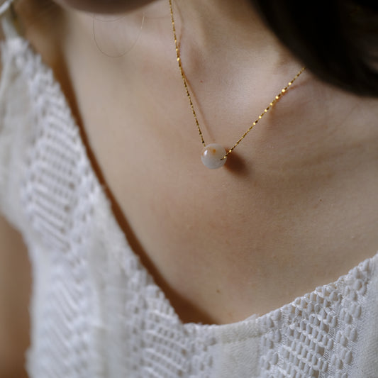 Honey Veil Beaded Jade Necklace