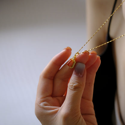 Amber Flame Beaded Jade Necklace