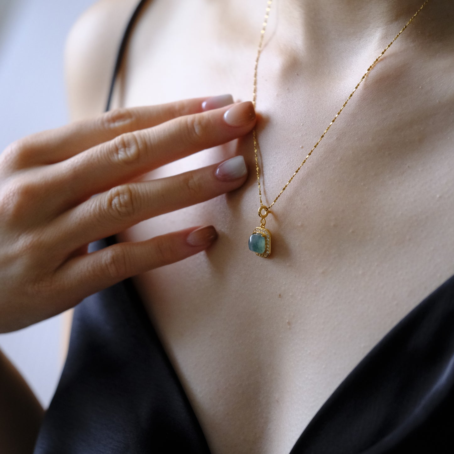 Ocean Mist Beaded Jade Necklace