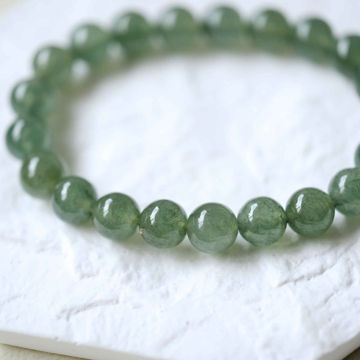 Emerald Grove Green Beaded Jade Bracelet