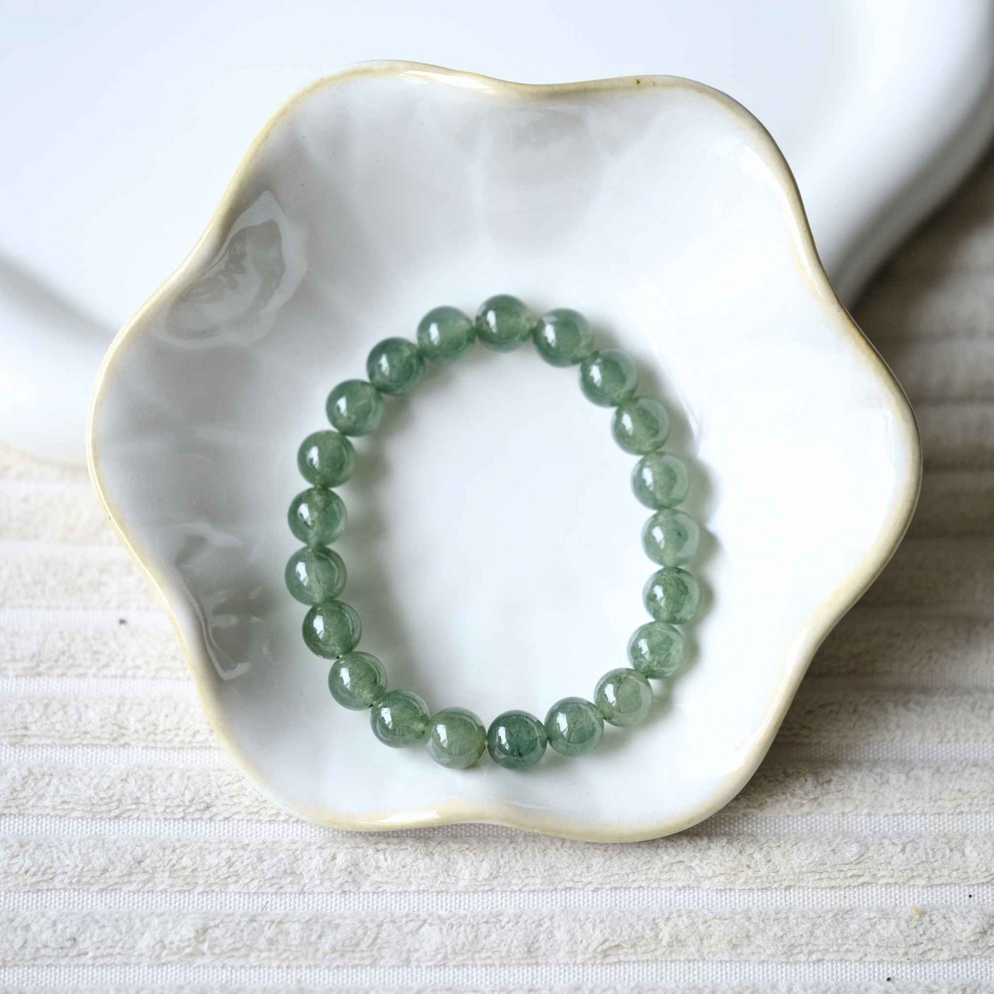 Emerald Grove Green Beaded Jade Bracelet