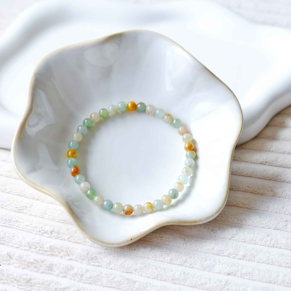 Fields of Light Multicolour Beaded Jade Bracelet