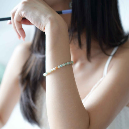 Fields of Light Multicolour Beaded Jade Bracelet
