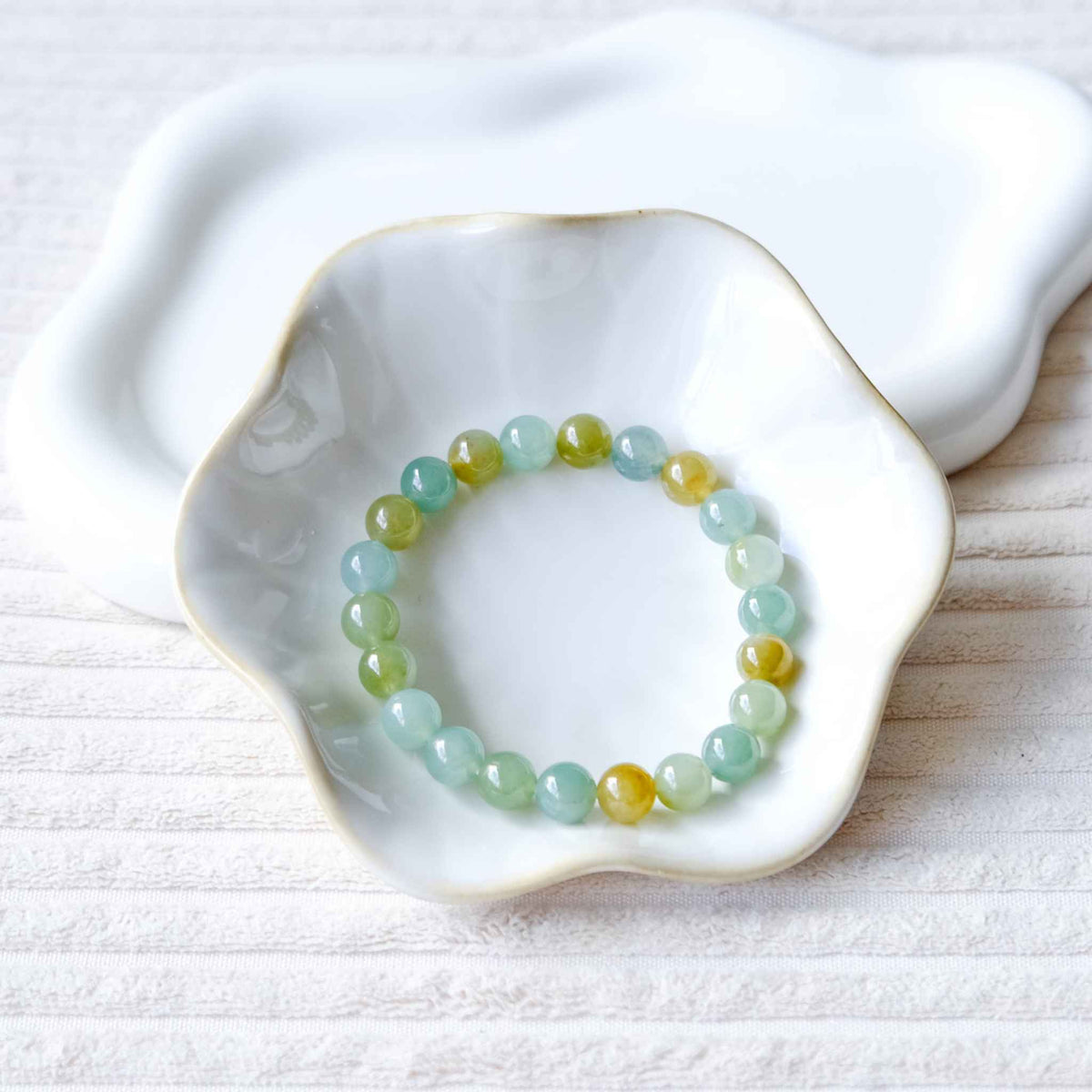 First Spring Multicolour Beaded Jade Bracelet