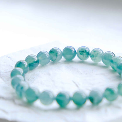 Forest Light Green Beaded Jade Bracelet