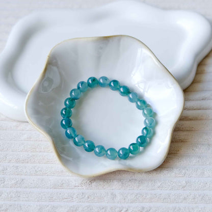 Forest Light Green Beaded Jade Bracelet