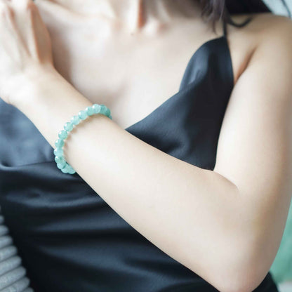 Forest Light Green Beaded Jade Bracelet
