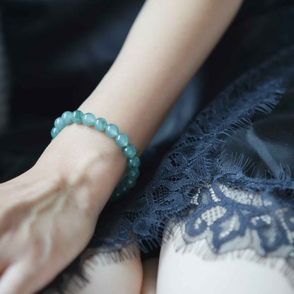 Forest Light Green Beaded Jade Bracelet