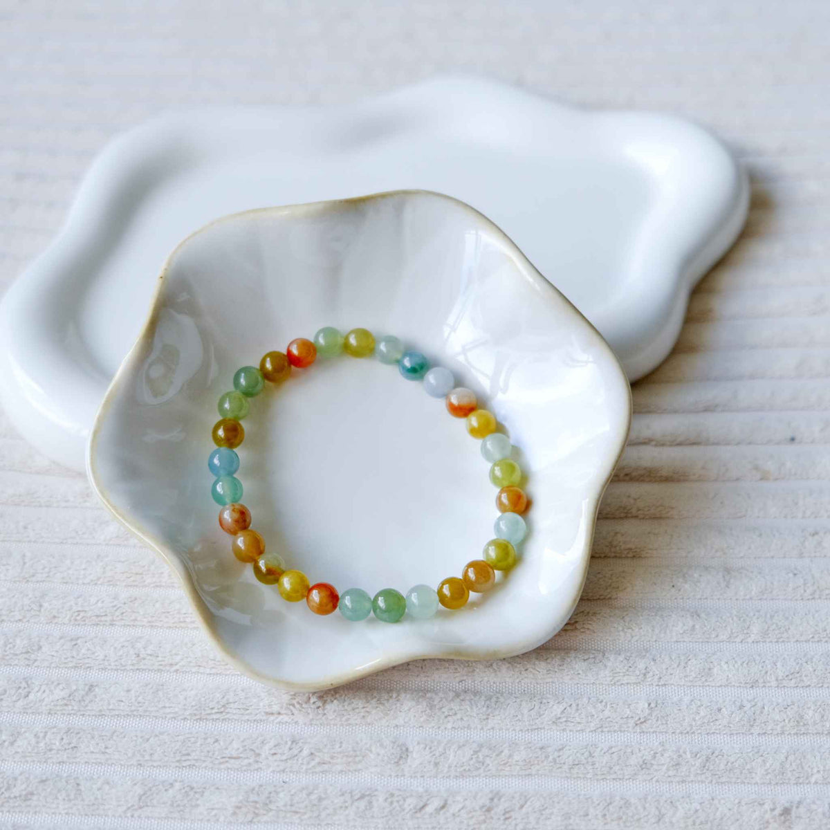Golden Garden Multicolour Beaded Jade Bracelet