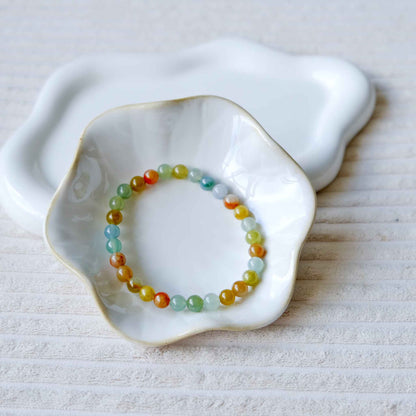 Golden Garden Multicolour Beaded Jade Bracelet