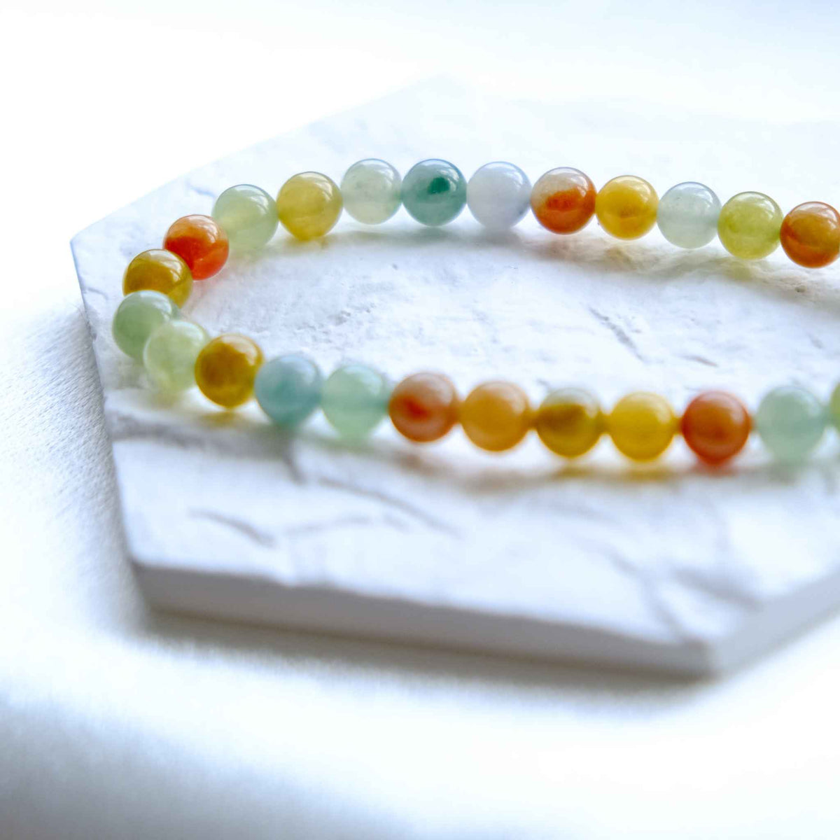Golden Garden Multicolour Beaded Jade Bracelet