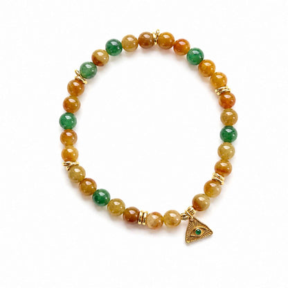 Guardian Eye Multicolour Beaded Jade Bracelet