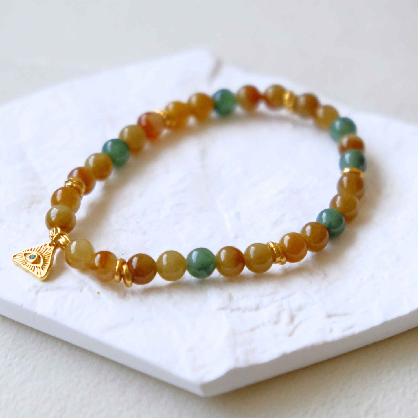 Guardian Eye Multicolour Beaded Jade Bracelet