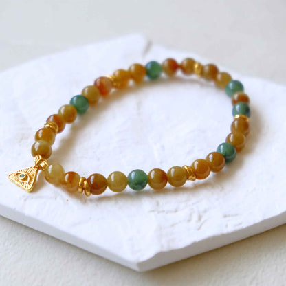 Guardian Eye Multicolour Beaded Jade Bracelet