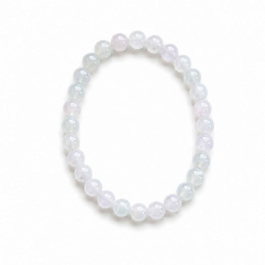 Ivory Veil Icy White Beaded Jade Bracelet
