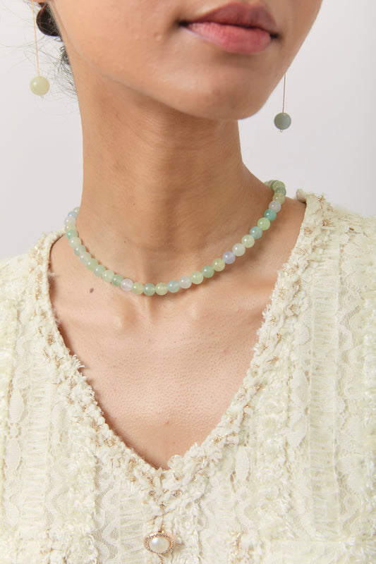 Jadeite Macaron Necklace – 8.7mm Beads