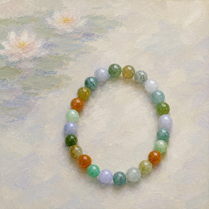 Nature's Palette Multicolour Beaded Jade Bracelet