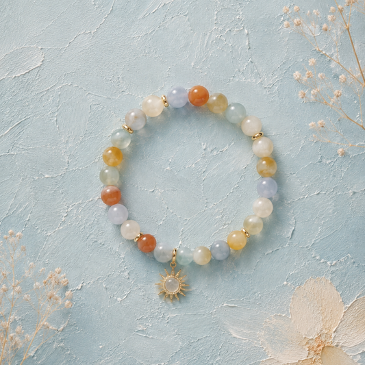 Sunburst Multicolour Beaded Jade Bracelet