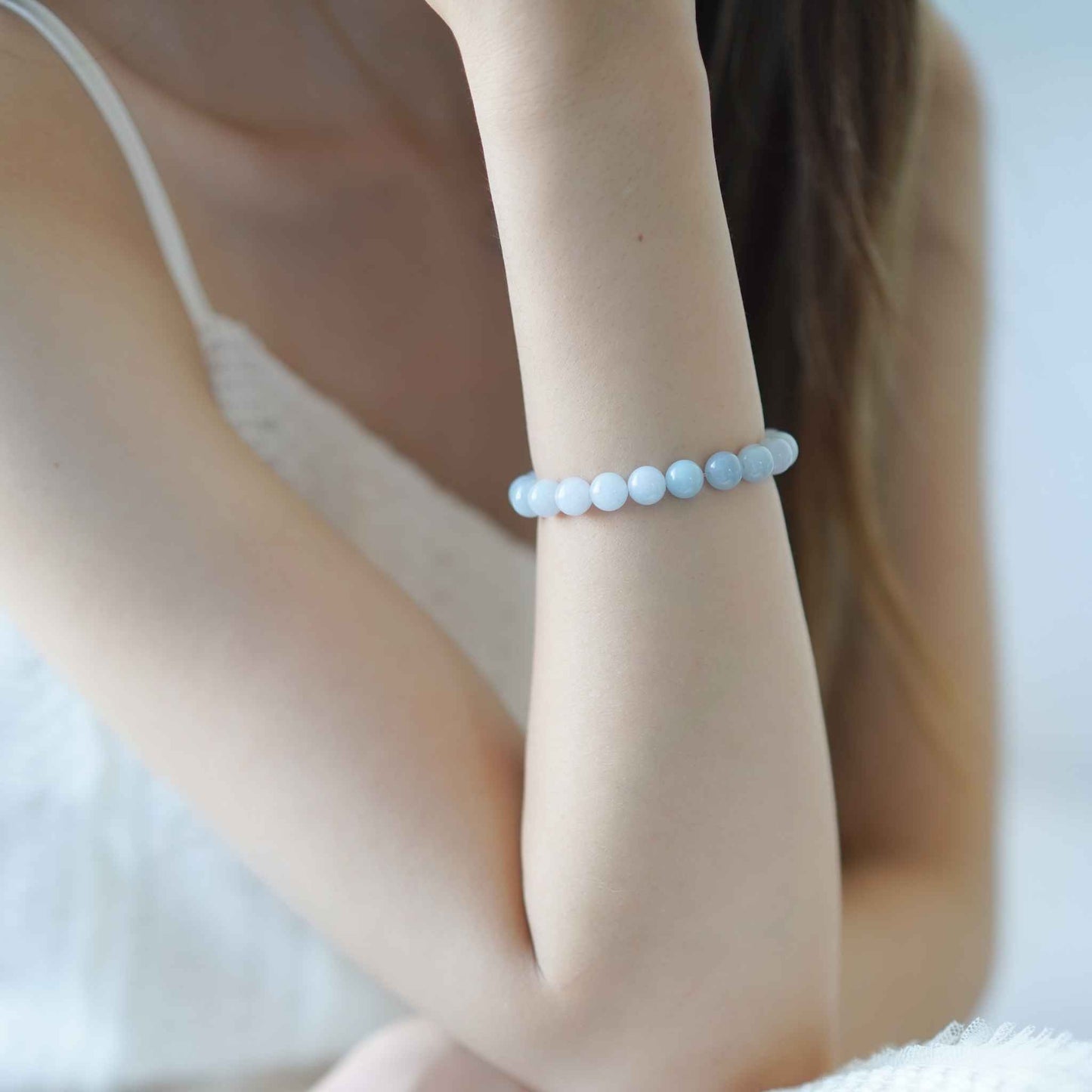 Lilac Dawn Lavender Beaded Jade Bracelet