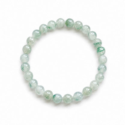 Mint Watercolour Green Beaded Jade Bracelet