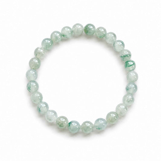 Mint Watercolour Green Beaded Jade Bracelet