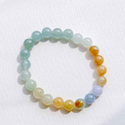 Morning Meadow Multicolour Beaded Jade Bracelet