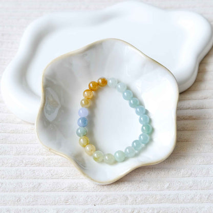 Morning Meadow Multicolour Beaded Jade Bracelet