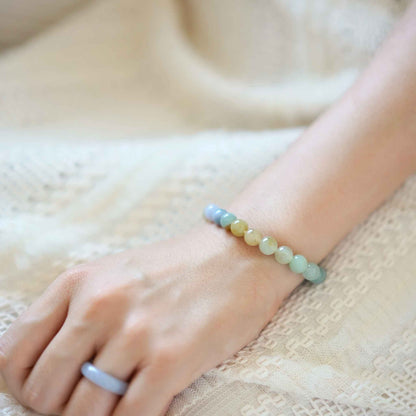 Morning Meadow Multicolour Beaded Jade Bracelet