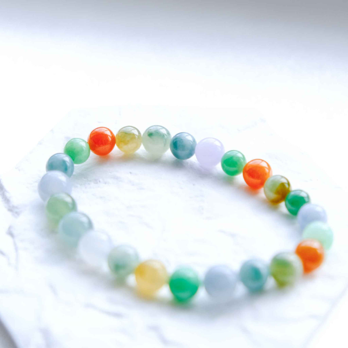 Nature's Palette Multicolour Beaded Jade Bracelet