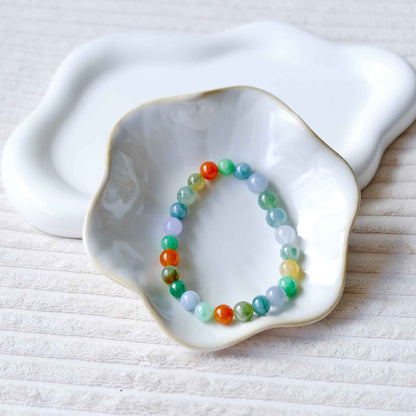 Nature's Palette Multicolour Beaded Jade Bracelet