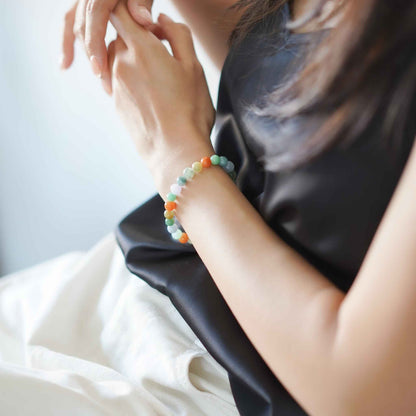Nature's Palette Multicolour Beaded Jade Bracelet