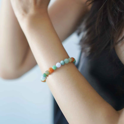 Nature's Palette Multicolour Beaded Jade Bracelet