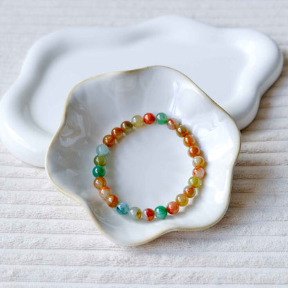 Persimmon Garden Multicolour Beaded Jade Bracelet
