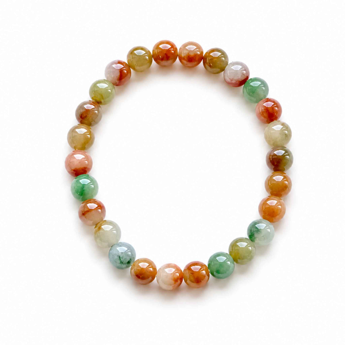 Persimmon Garden Multicolour Beaded Jade Bracelet