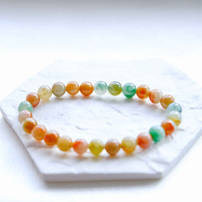 Persimmon Garden Multicolour Beaded Jade Bracelet